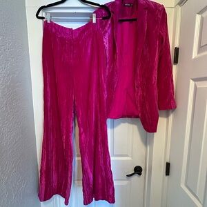 Nasty Gal Pink Pants & Blazer Set